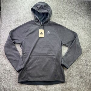 BURTON Men's XL Crown Weatherproof Fleece Pullover Hoodie True Black Heather NEW